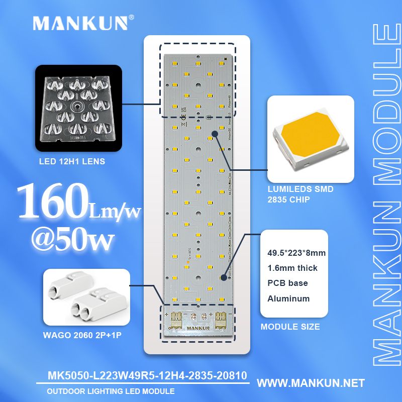 223x49.5mm PCB Module 160Lm/w 50W for Outdoor Lighting modules 20810